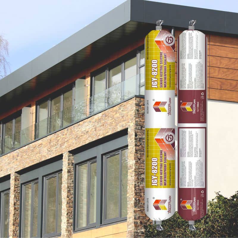 Sellador profesional de silicona neutra resistente a la intemperie Topsen 8200 para muros cortina.