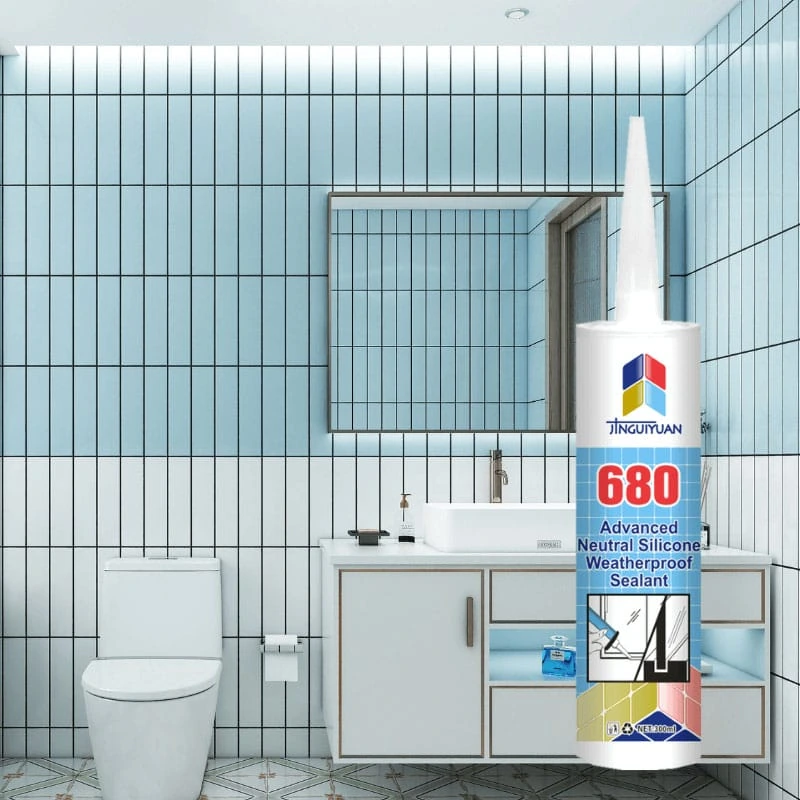 Sellador de silicona pura Topsen 680 para interiores y exteriores: 100% silicona, sin aceite blanco