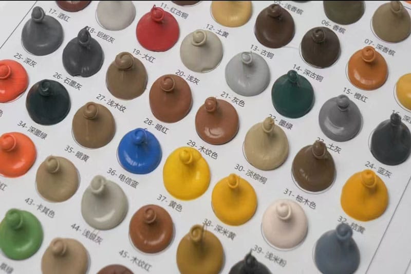 Color chart displaying customizable color options for Topsen silicone sealant.