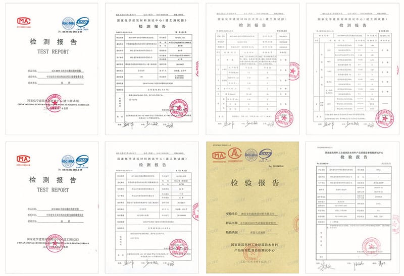 Topsen Sealant's test report, showcasing quality assurance and performance validation.